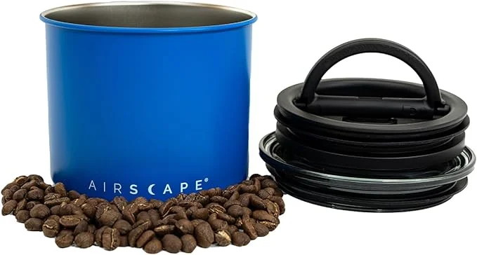 Airscape small matte-blue coffee canister