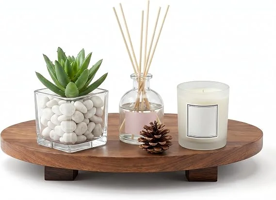 Lyksgir round acacia display tray