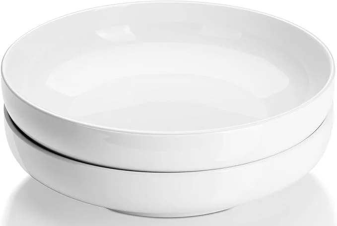 DOWAN shallow white serving bowls