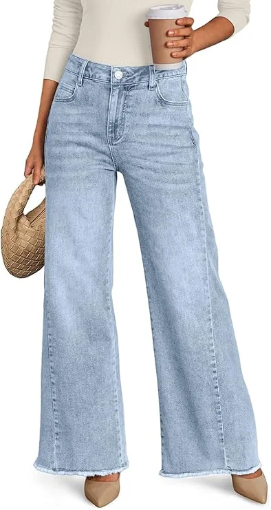 Trendy Queen Light Blue wide-leg jeans