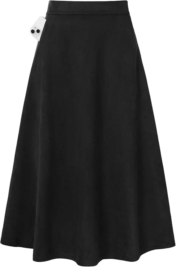 Kate Kasin Basic Black midi skirt
