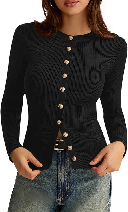 PRETTYGARDEN Black cardigan