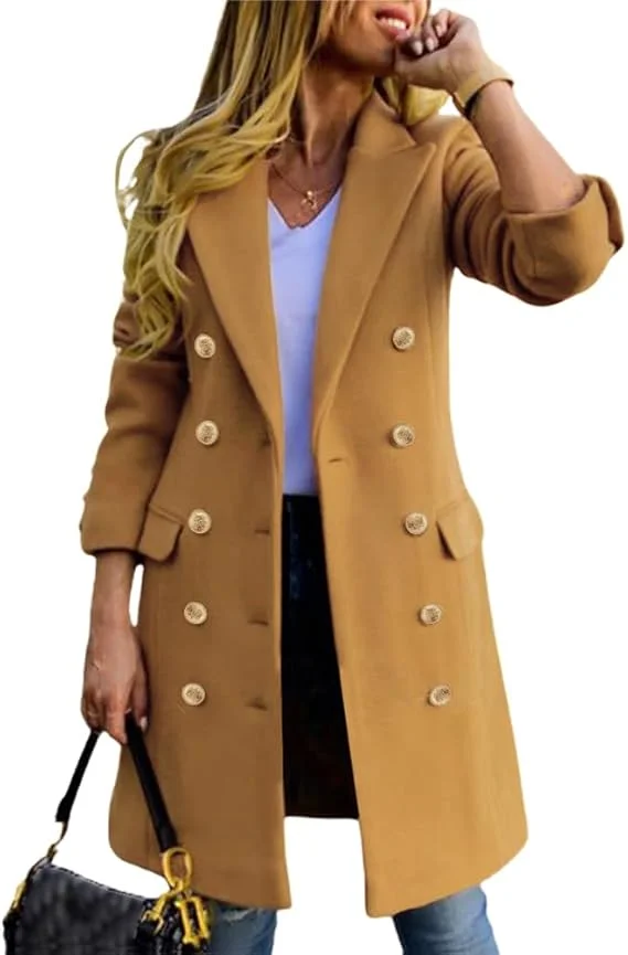 IDEALSANXUN Camel wool-blend coat
